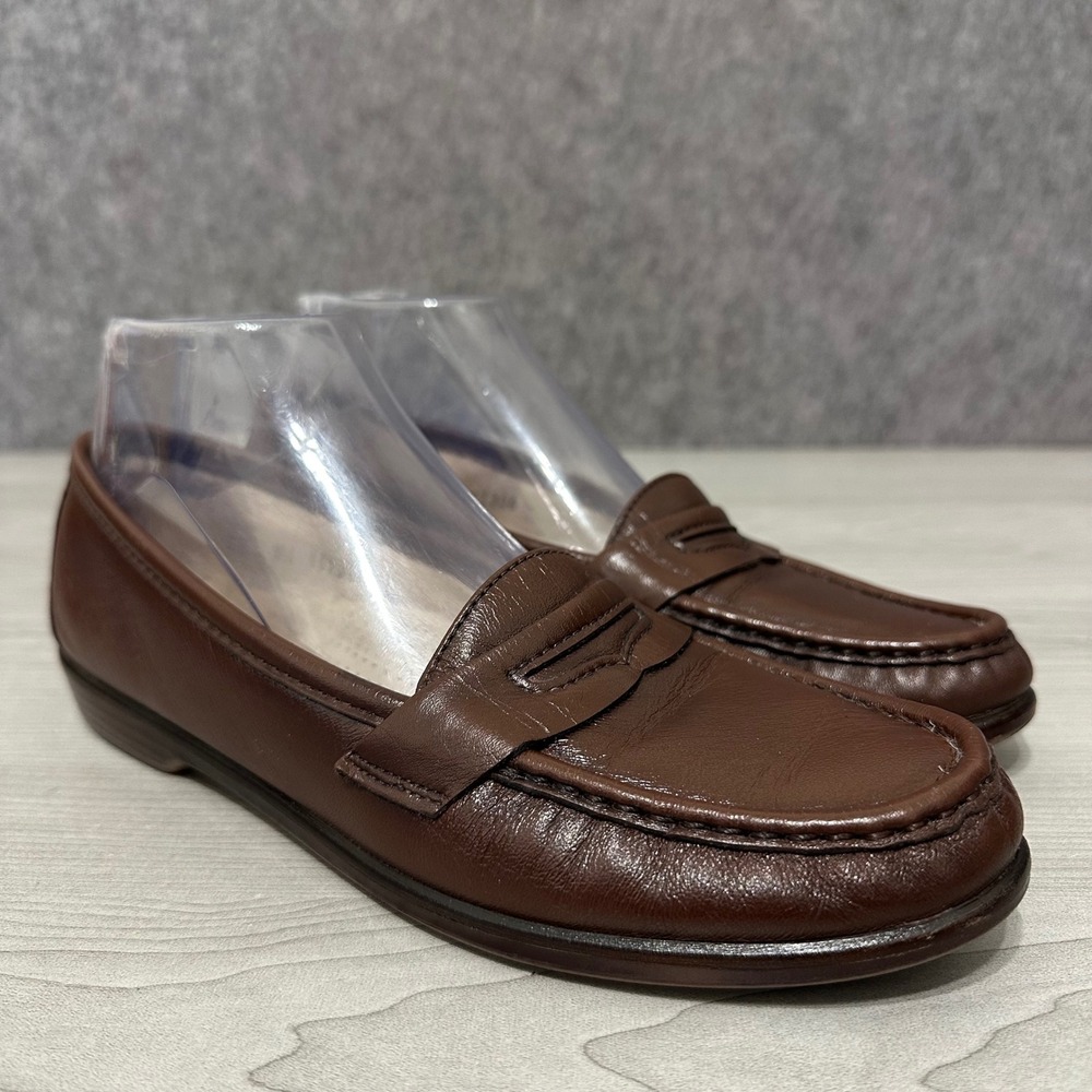 SAS Penny Loafers Women's 8.5 Brown Tripad Leather Slip On Moccasin USA